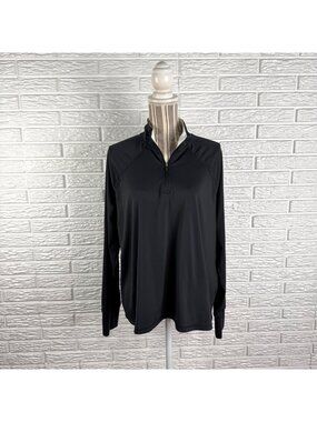 Daily Thread Black Quarter Zip Long Sleeve Pullover Active Top Sz 2X Thumb Holes